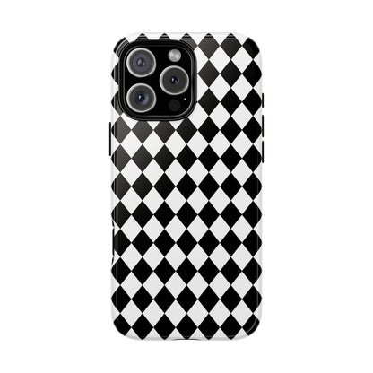 White and Black Dimond Tough phone Case Cover | iPhone | Google | Samsung