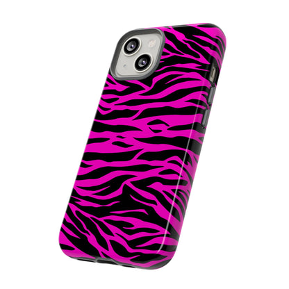 Pink Phone Case Tough Tiger Print, Mobile Phone Case, JSCHAFFA.com