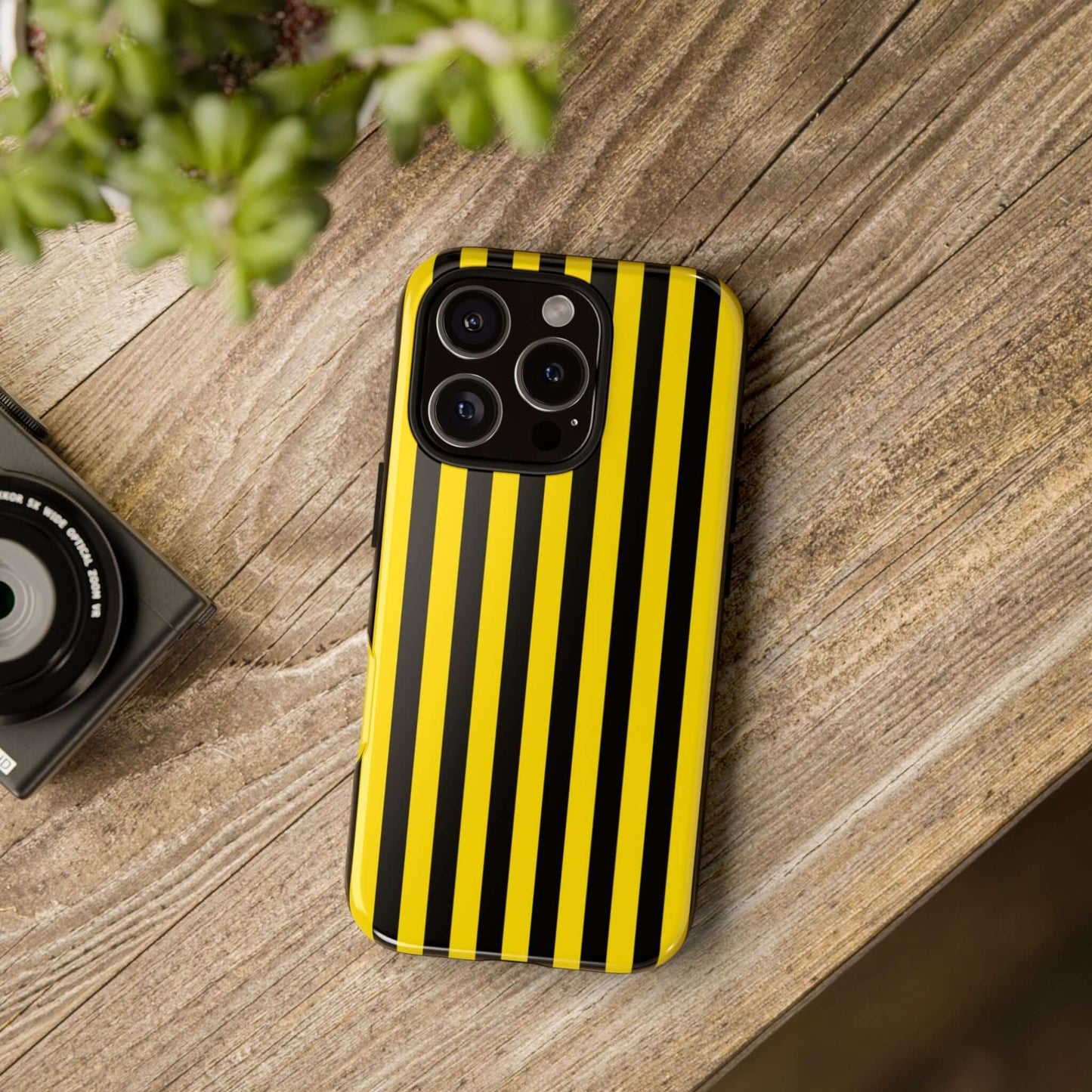 Yellow & Black Stripe Tough Case Phone Case for iPhone, Samsung, Google Mobile phones