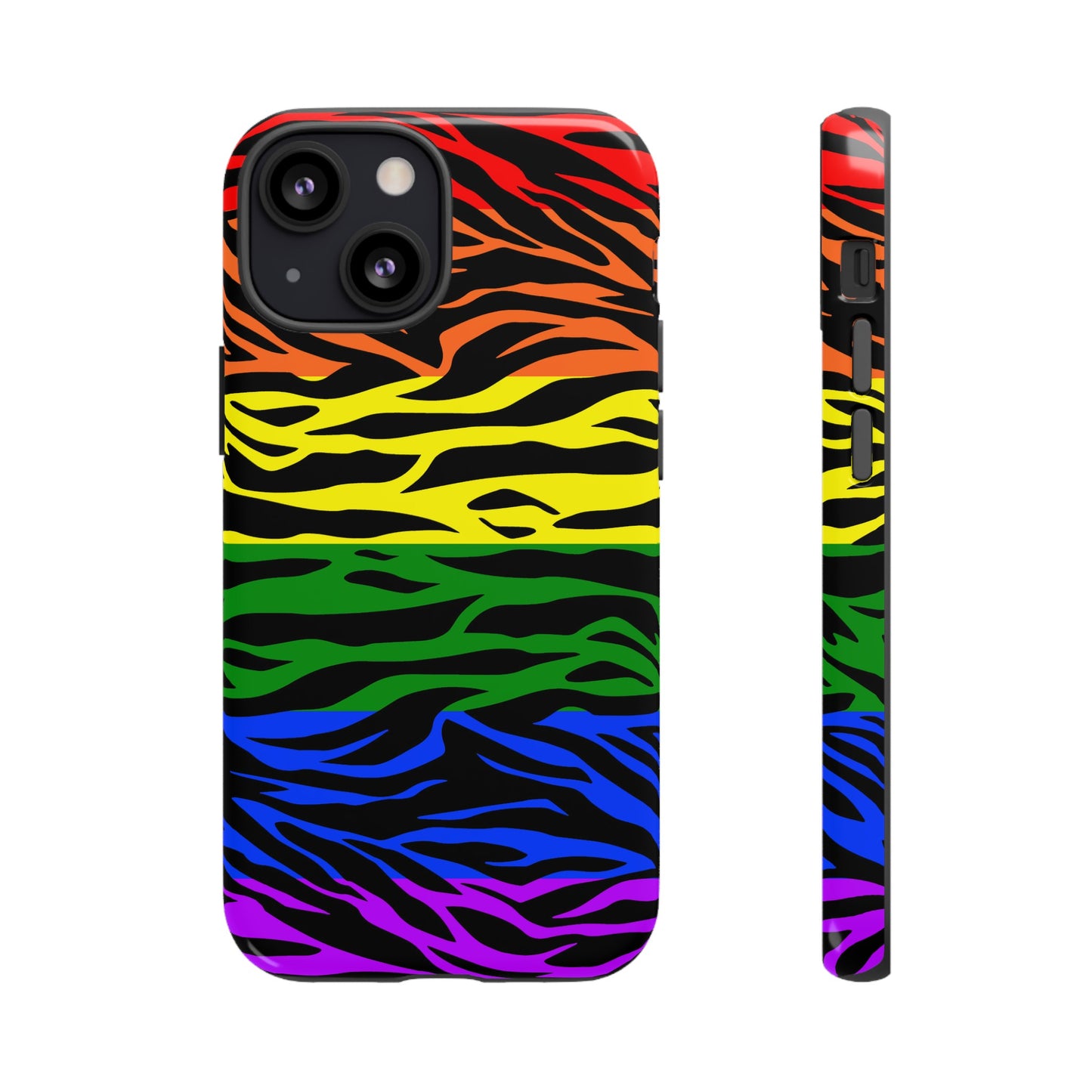 Pride LGBT Rainbow Discrete Tough Phone Case Tiger Print, Phone Case, JSCHAFFA.com