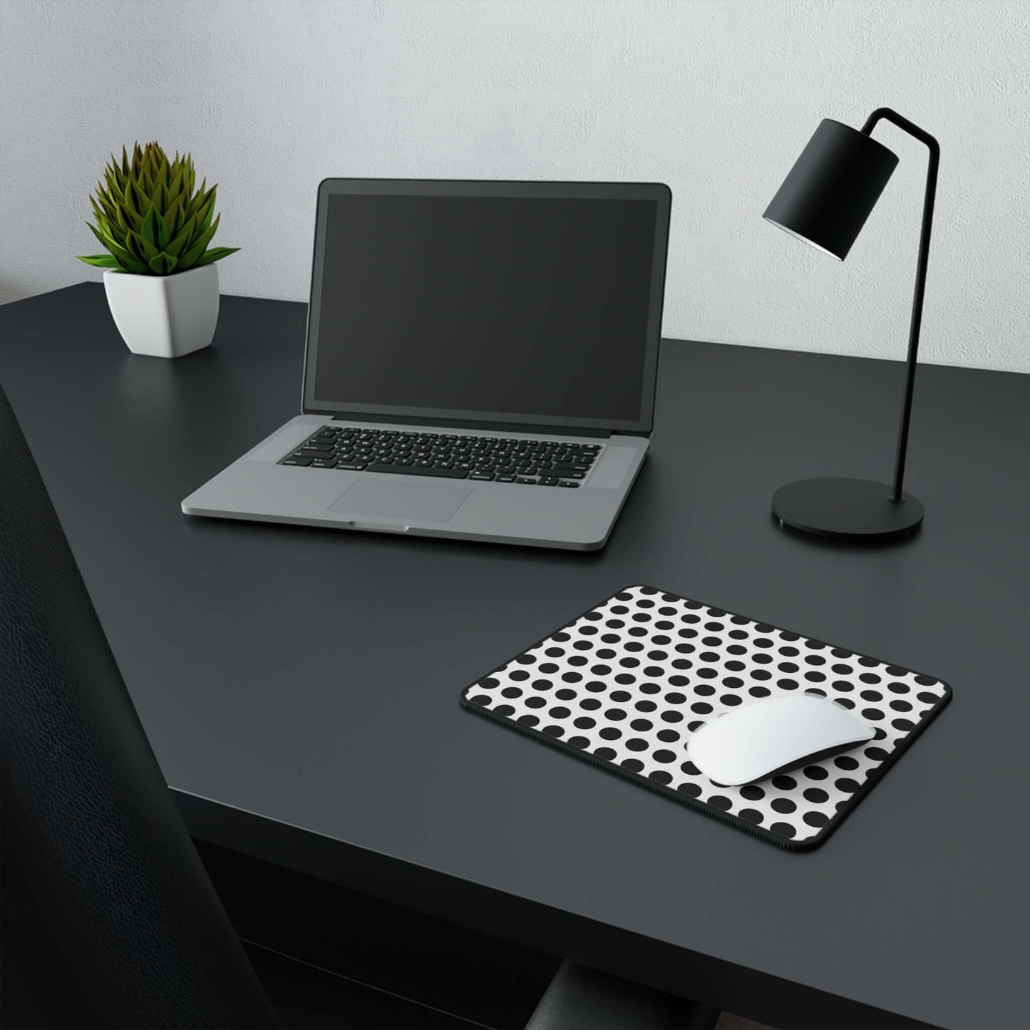 Black and White Polka Dot Mouse Pad Home Decor JSCHAFFA.com