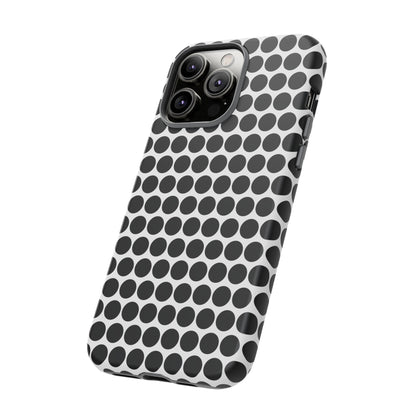 Cute Black White Polkadot Tough Case for iPhone, Samsung, Google, Phone Case, JSCHAFFA.com