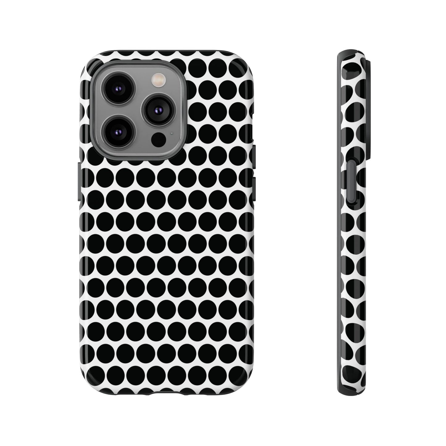 Cute Black White Polkadot Tough Case for iPhone, Samsung, Google