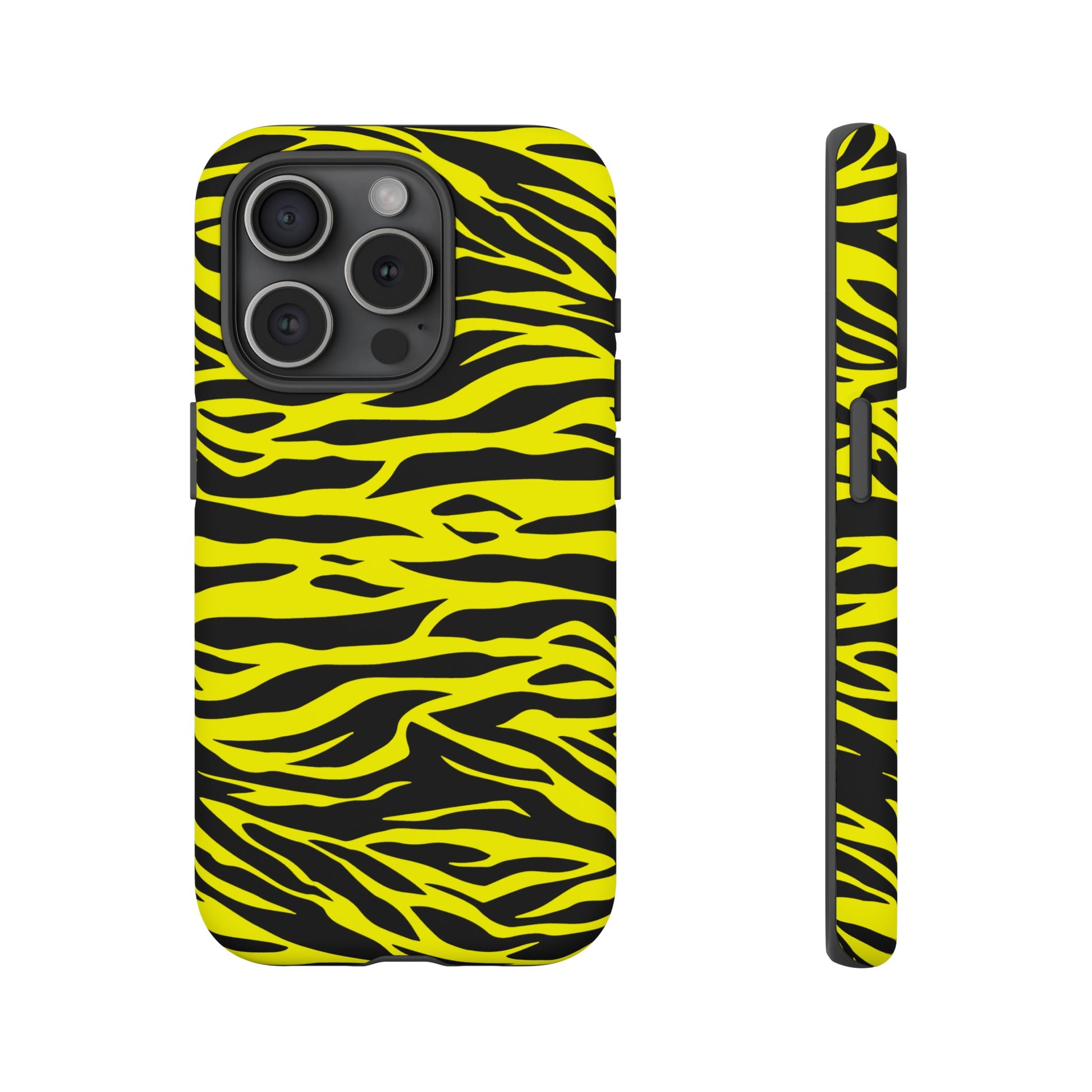 Yellow Cute Wild Tiger Print Pattern Tough Phone Case, Phone Case, JSCHAFFA.com