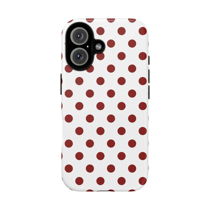 Cherry Red Polka dot Tough Case Phone Case for iPhone, Samsung, Google