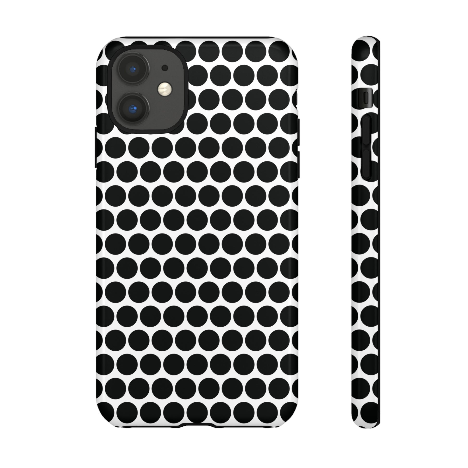 Cute Black White Polkadot Tough Case for iPhone, Samsung, Google, Phone Case, JSCHAFFA.com