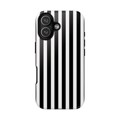 Black White Horizontal Stripe Phone Case Cover, iPhone, Samsung Galaxy S24, and Google Pixel Phones