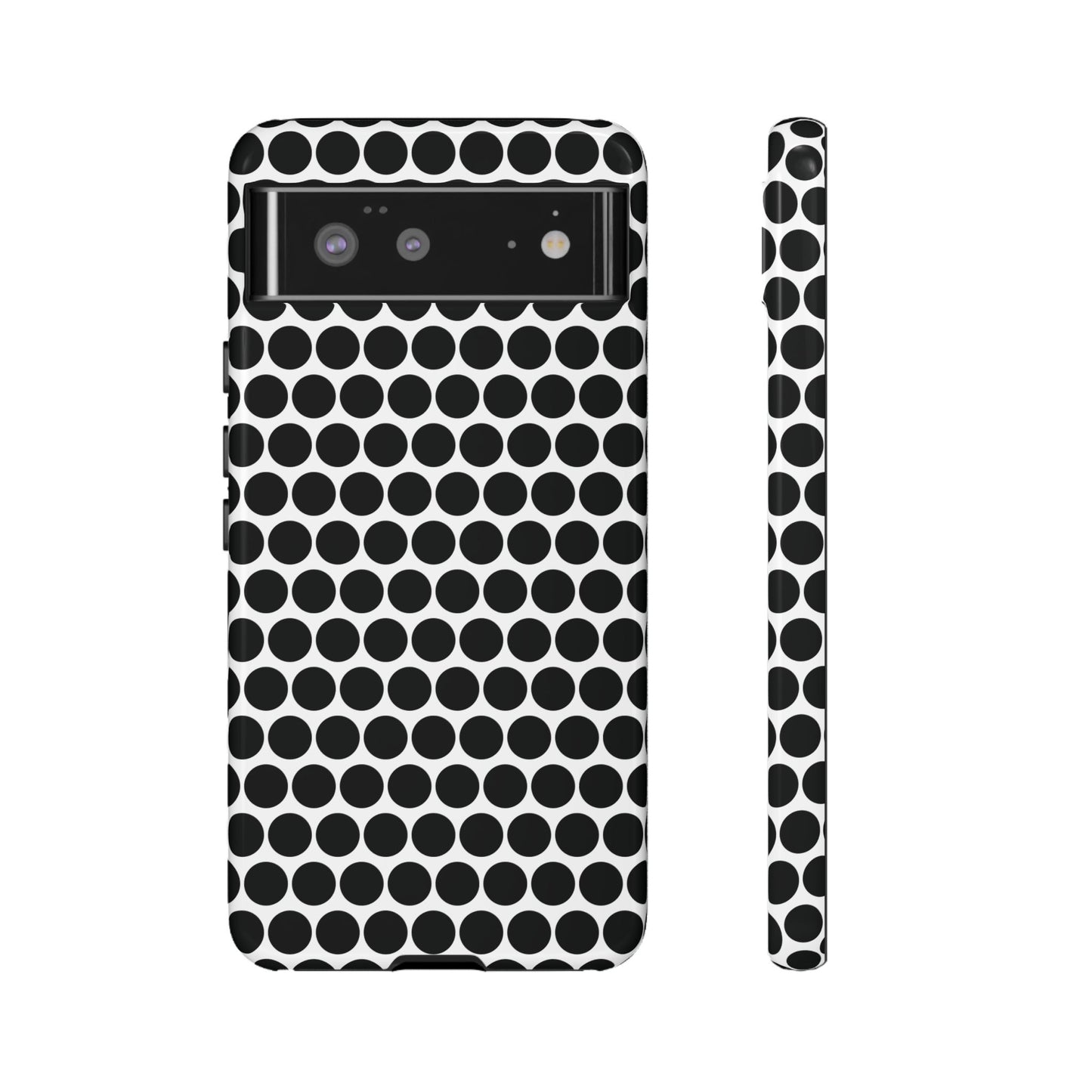 Cute Black White Polkadot Tough Case for iPhone, Samsung, Google