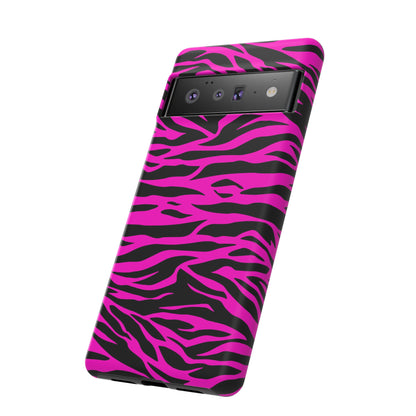 Pink Phone Case Tough Tiger Print, Mobile Phone Case, JSCHAFFA.com