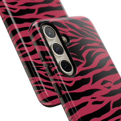 Viva Magenta Cute Wild Tiger Print Pattern Tough Phone Case