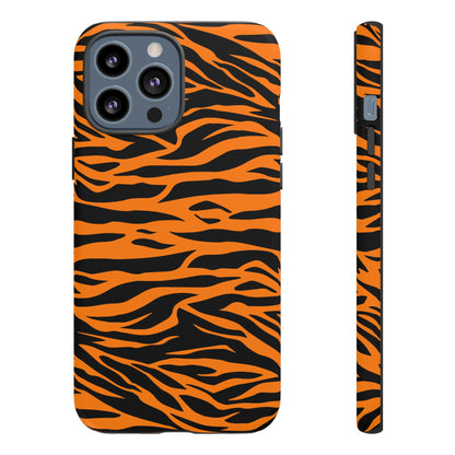 Orange Cute Wild Tiger Print Pattern Tough Phone Case., Phone Case, JSCHAFFA.com