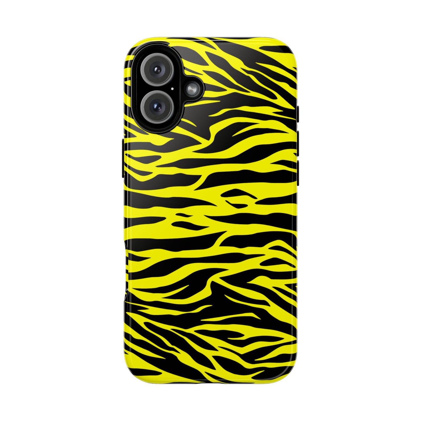 Yellow Cute Wild Tiger Print Pattern Tough Phone Case