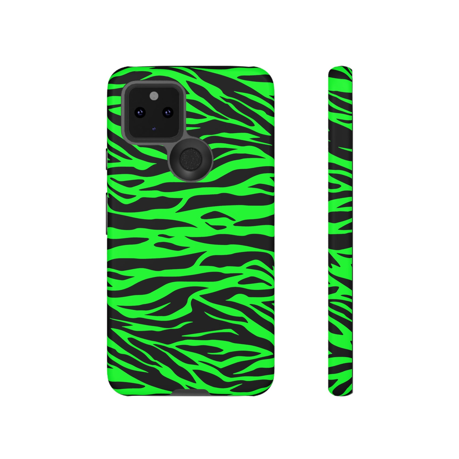 Green Cute Wild Tiger Print Pattern Tough Phone Case, Phone Case, JSCHAFFA.com