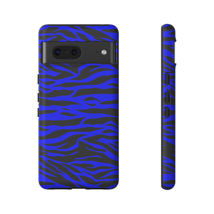 Blue Wild Tiger Print Pattern Tough Phone Case To protect your Phone