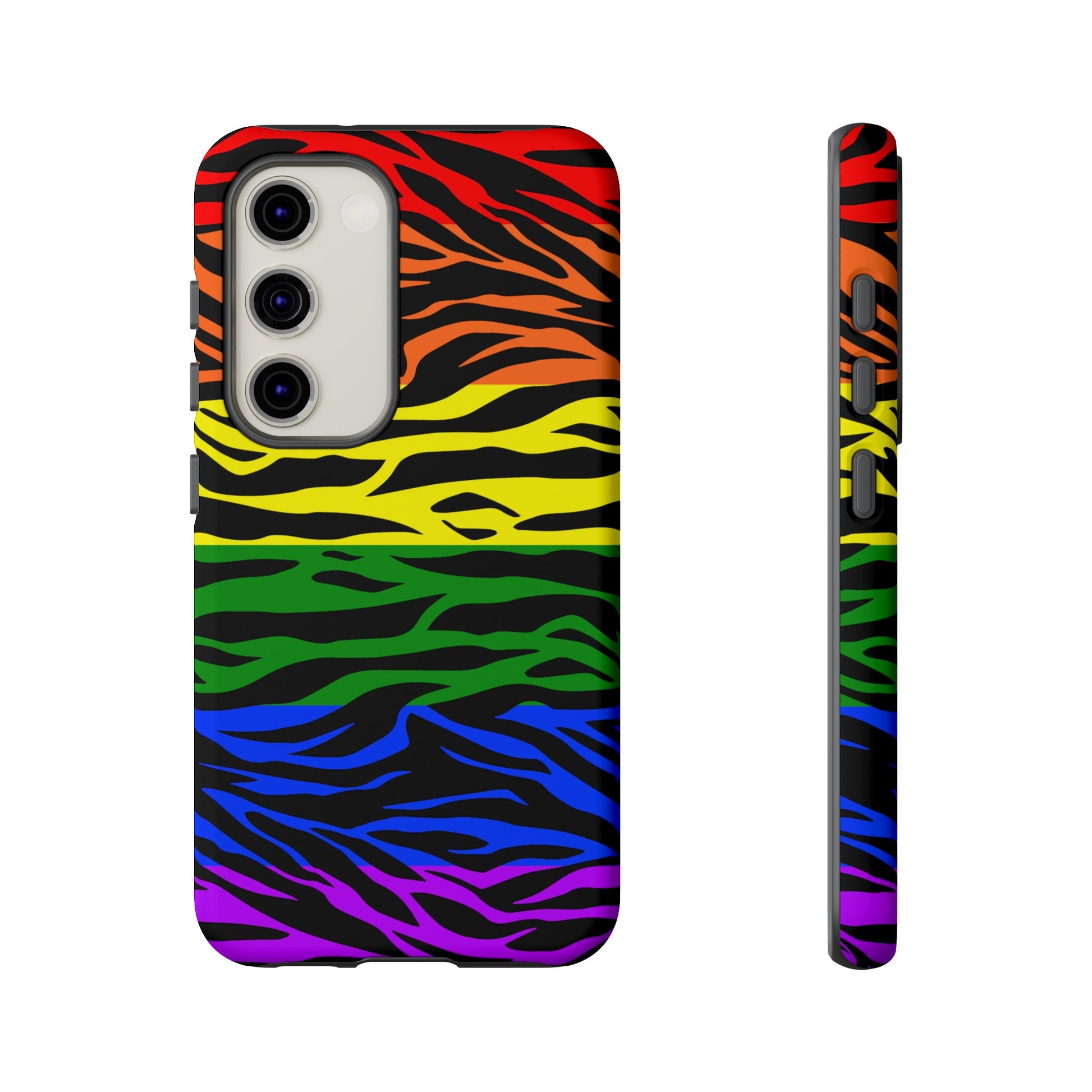 Pride LGBT Rainbow Discrete Tough Phone Case Tiger Print, Phone Case, JSCHAFFA.com