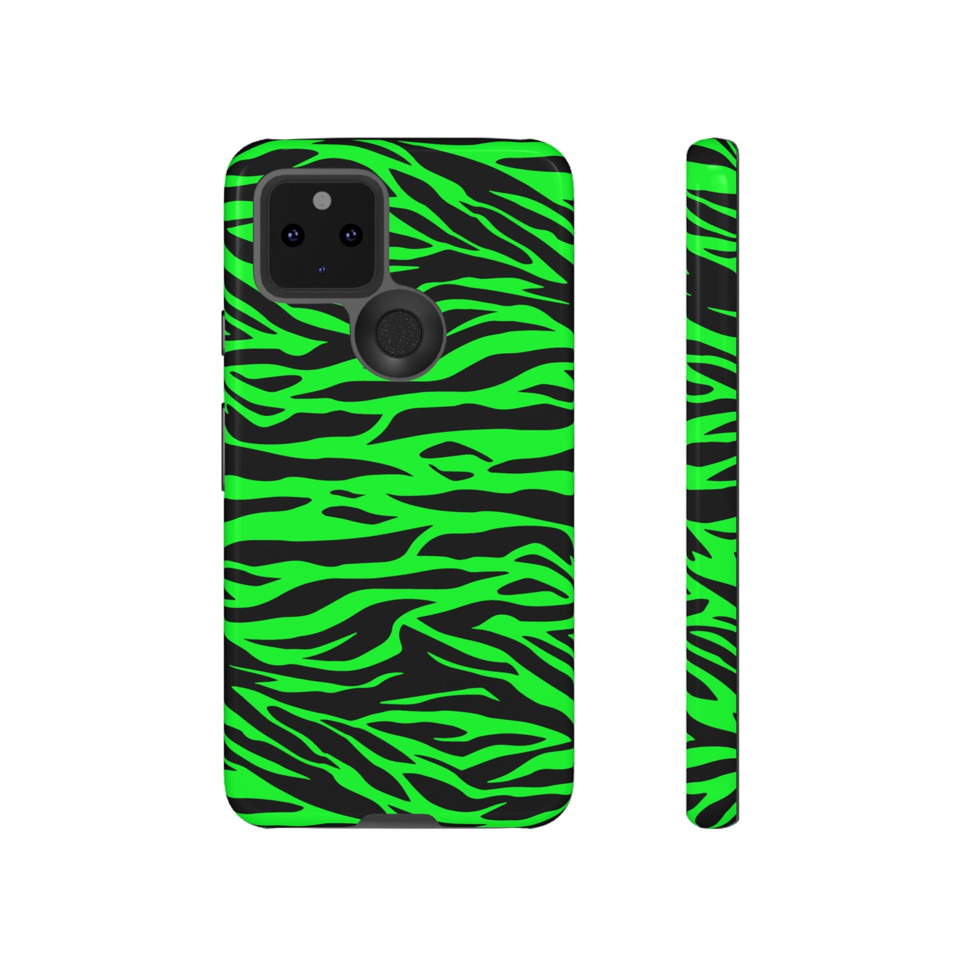 Green Cute Wild Tiger Print Pattern Tough Phone Case, Phone Case, JSCHAFFA.com