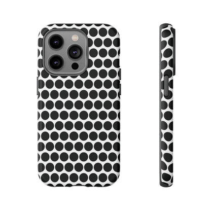 Cute Black White Polkadot Tough Case for iPhone, Samsung, Google, Phone Case, JSCHAFFA.com