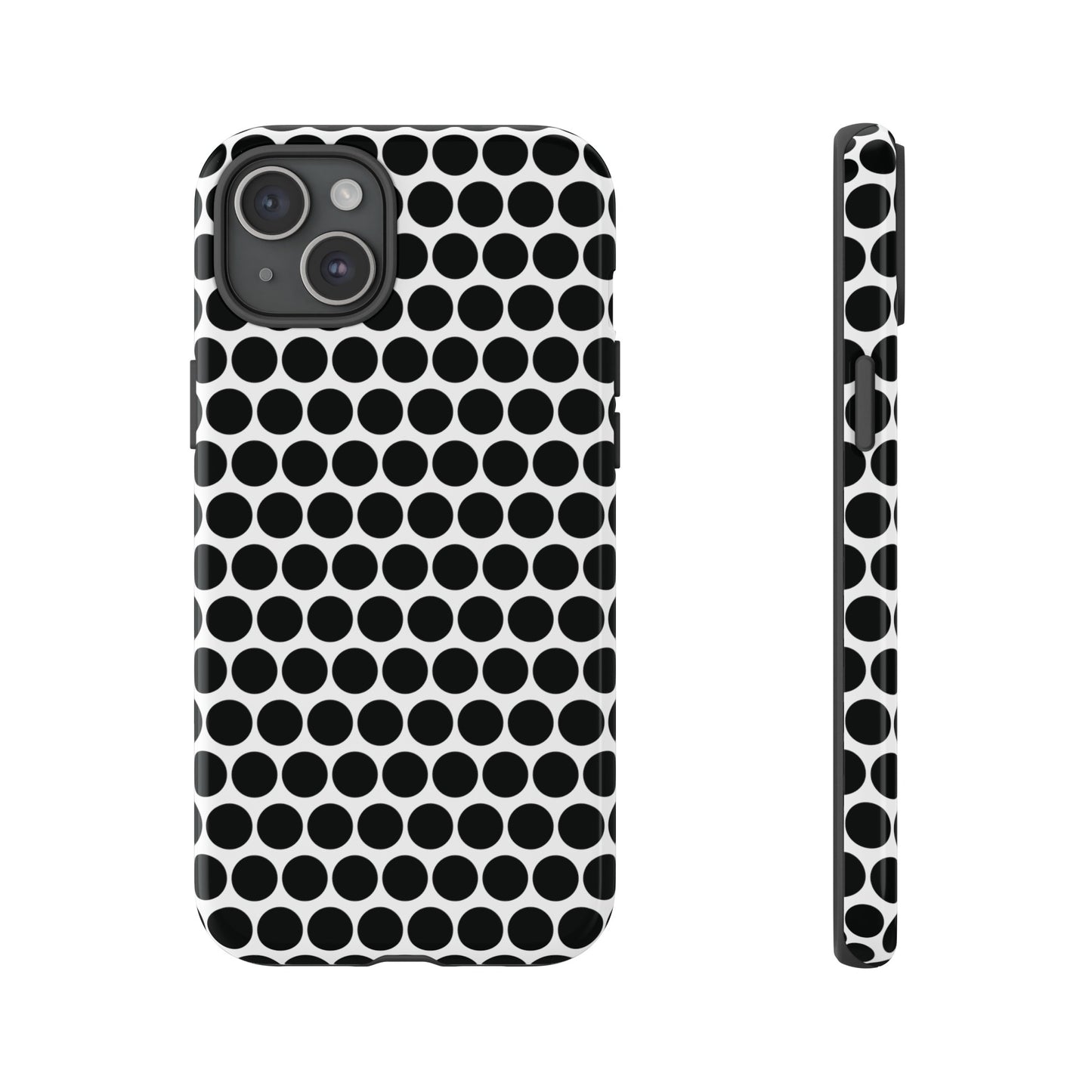 Cute Black White Polkadot Tough Case for iPhone, Samsung, Google, Phone Case, JSCHAFFA.com