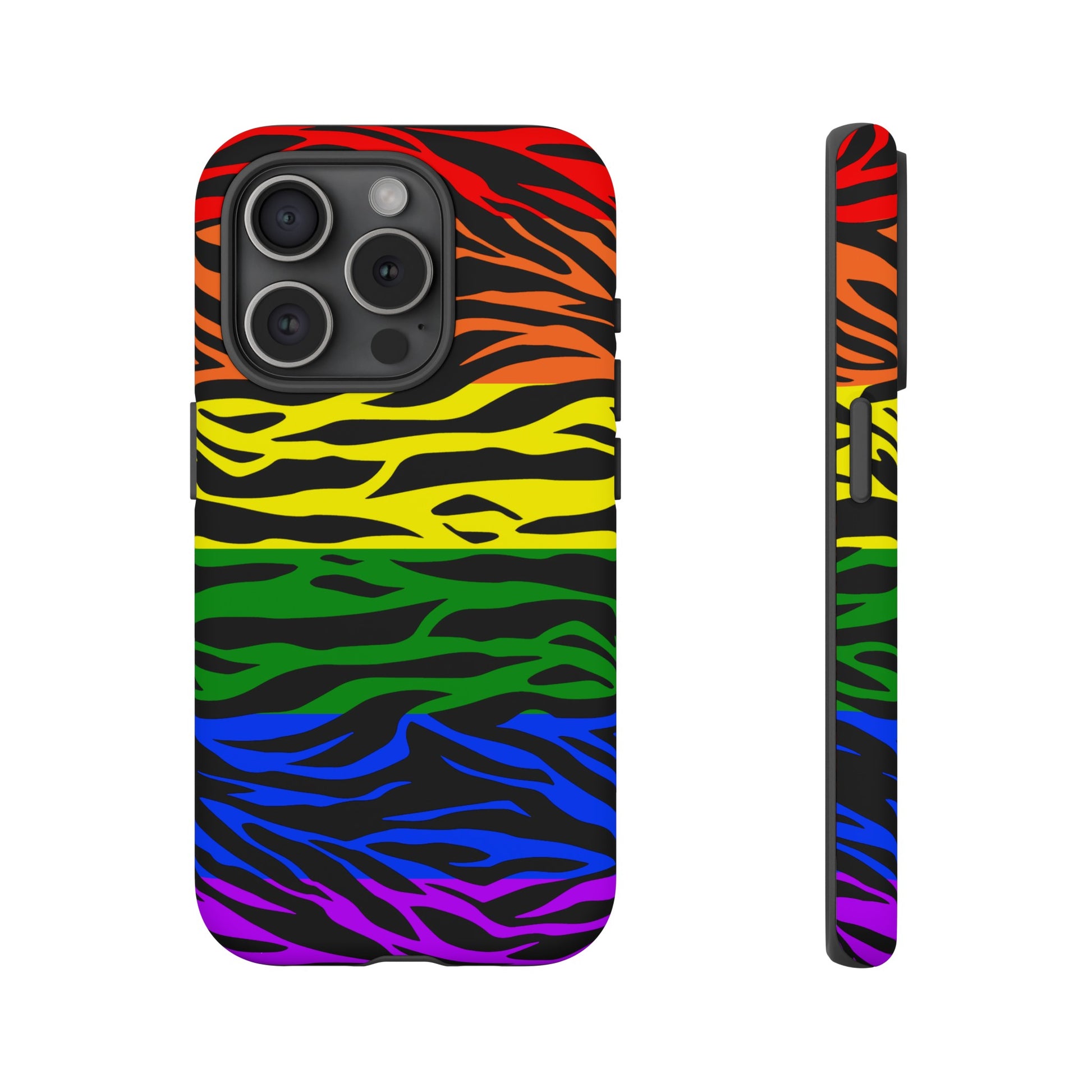 Pride LGBT Rainbow Discrete Tough Phone Case Tiger Print, Phone Case, JSCHAFFA.com