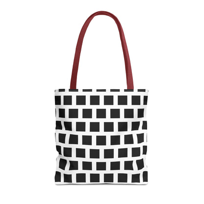 Tote Bag Black Square Pattern Shoulder Bag Versatile and Durable Bags JSCHAFFA.com