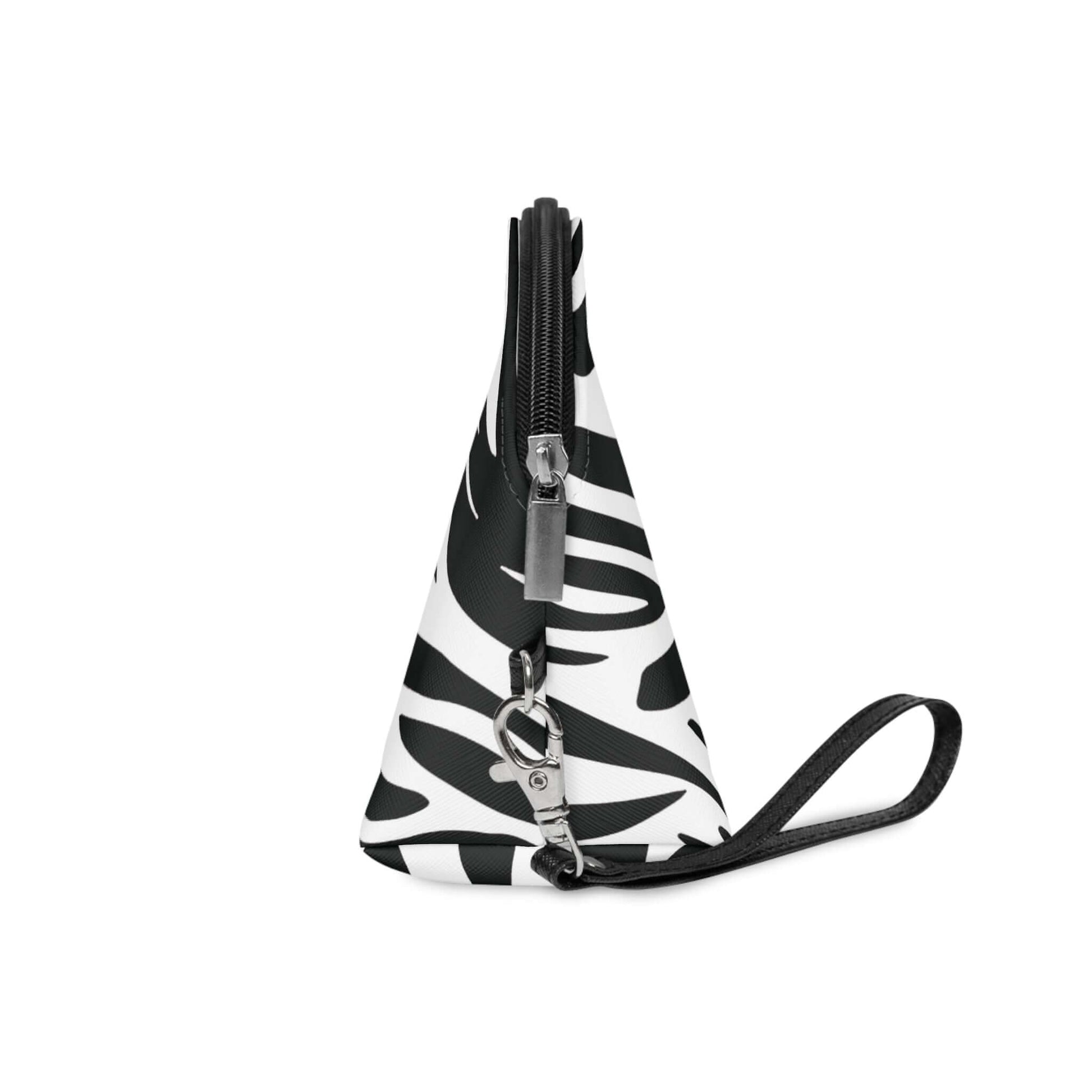 Black & White Tiger Print Travel Makeup Bag with Detachable Strap Chic Versatile Bags JSCHAFFA.com