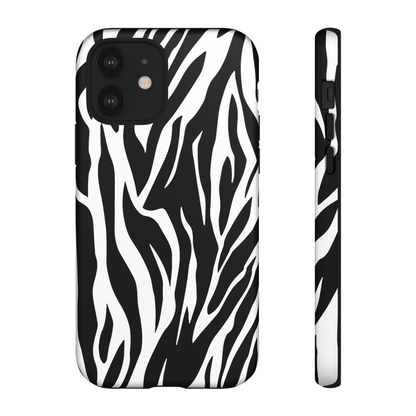 Black White Tiger Print Tough Case Cover for iPhone Samsung and Google phones., Phone Case, JSCHAFFA.com