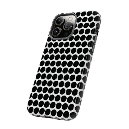 Cute Black White Polkadot Tough Case for iPhone, Samsung, Google