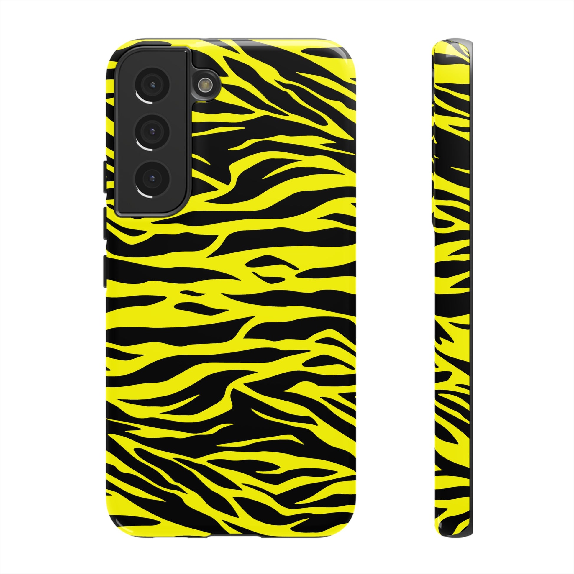 Yellow Cute Wild Tiger Print Pattern Tough Phone Case, Phone Case, JSCHAFFA.com