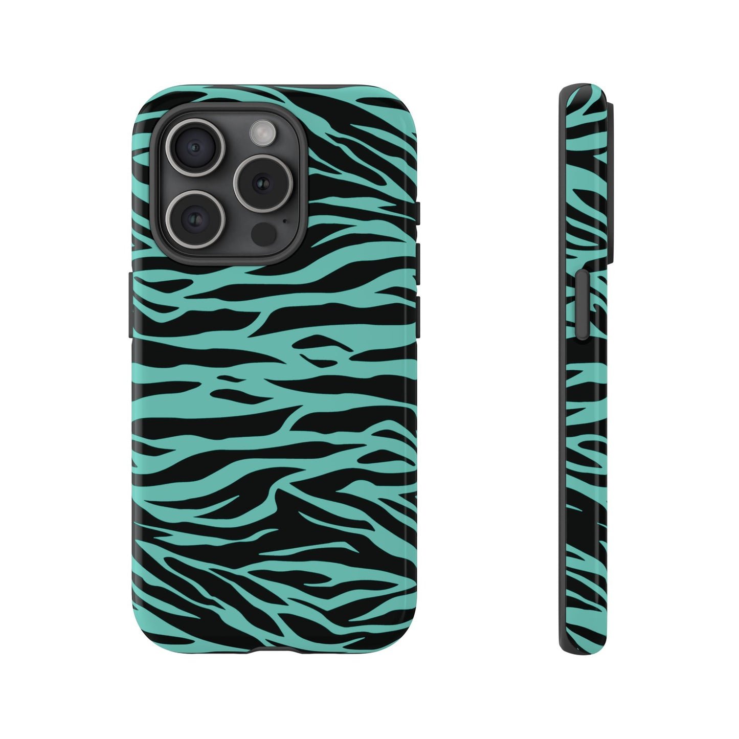 Aqua Cute Wild Tiger Print Pattern Tough Phone Case