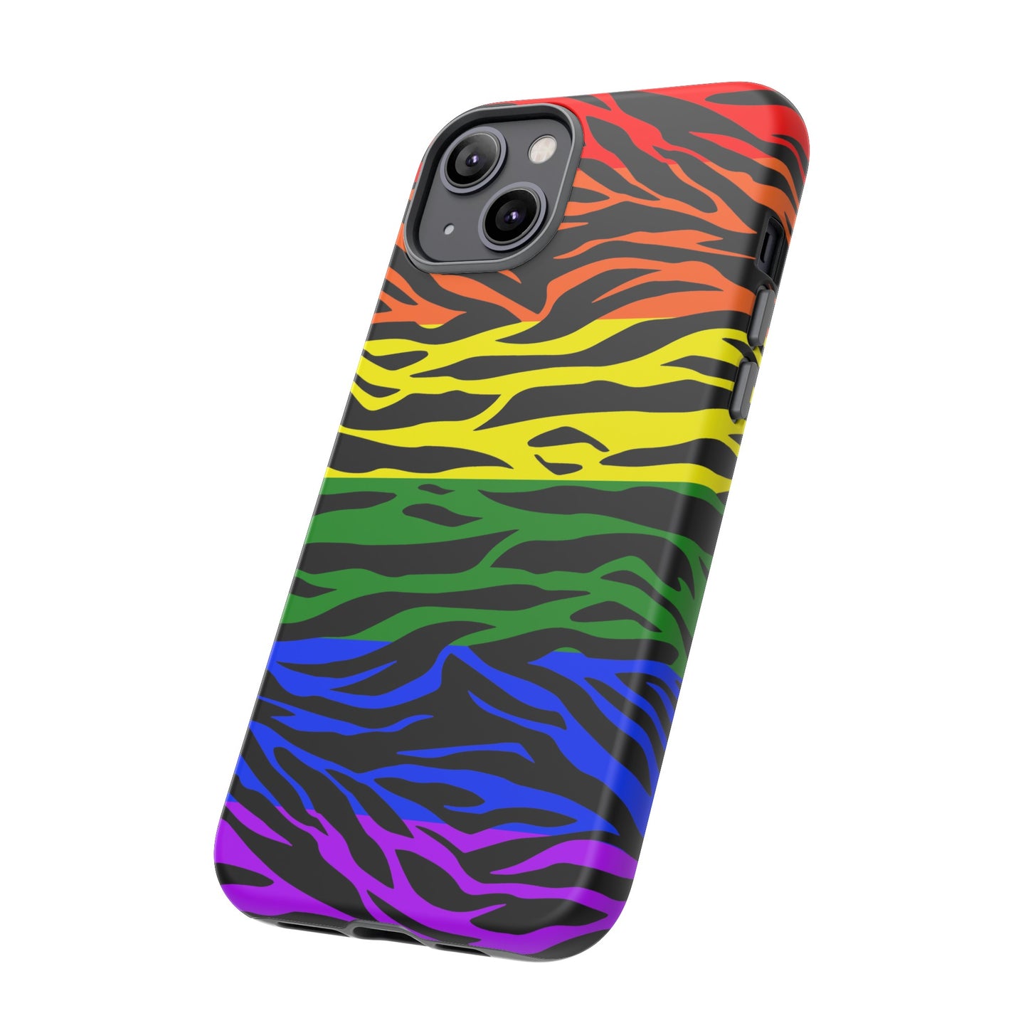 Pride LGBT Rainbow Discrete Tough Phone Case Tiger Print, Phone Case, JSCHAFFA.com