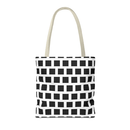 Tote Bag Black Square Pattern Shoulder Bag Versatile and Durable Bags JSCHAFFA.com