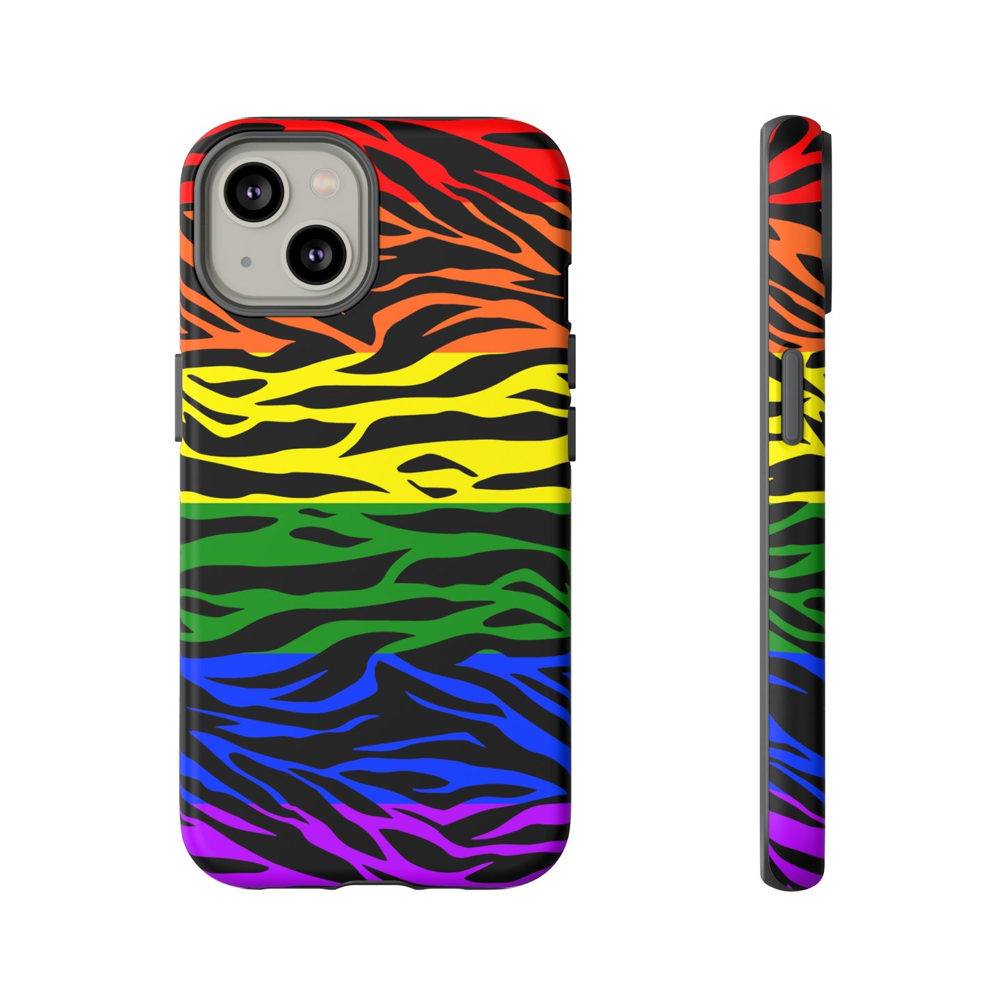 Pride LGBT Rainbow Discrete Tough Phone Case Tiger Print, Phone Case, JSCHAFFA.com