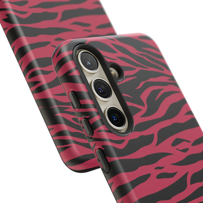 Viva Magenta Cute Wild Tiger Print Pattern Tough Phone Case, Phone Case, JSCHAFFA.com