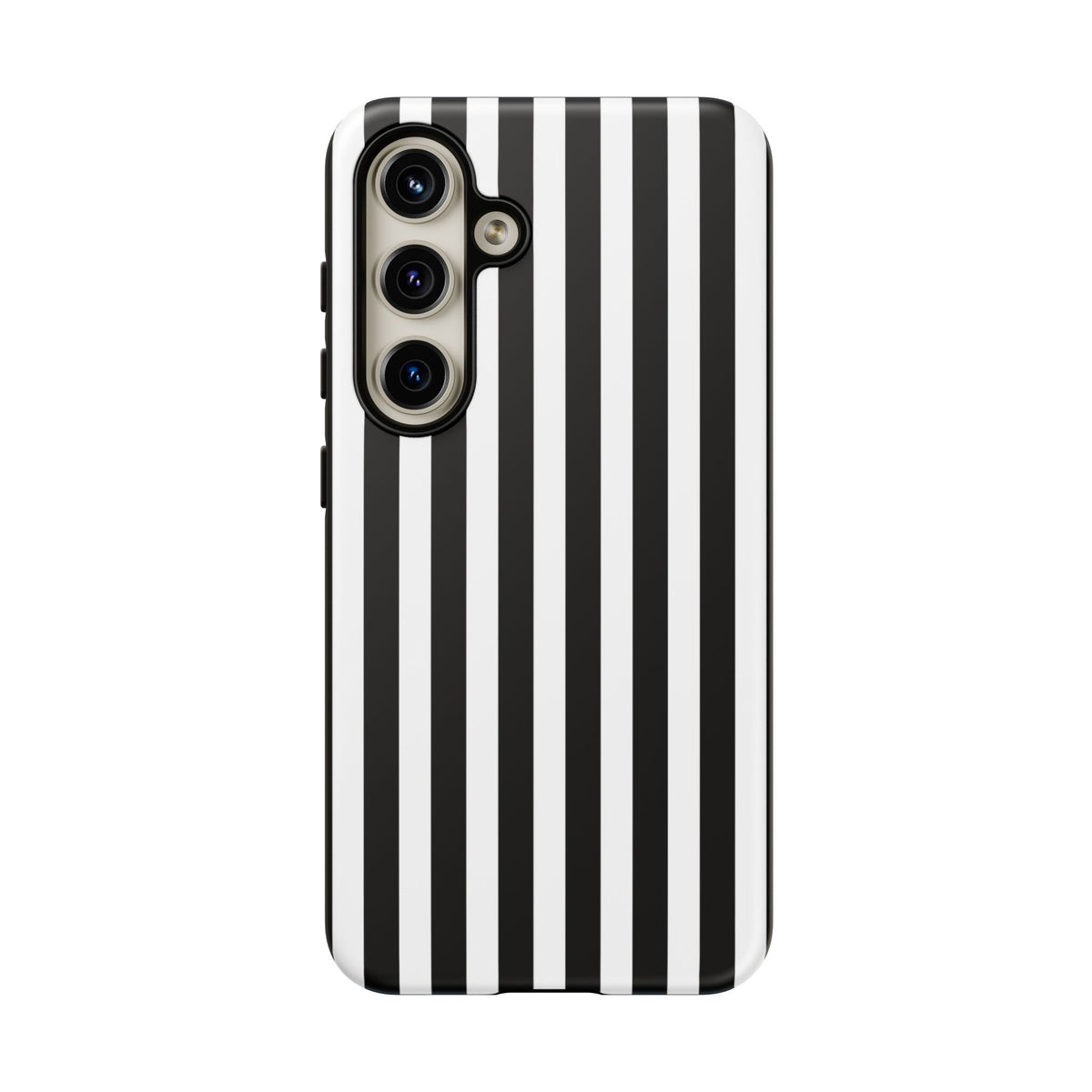 Black White Horizontal Stripe Phone Case Cover, iPhone, Samsung Galaxy S24, and Google Pixel Phones