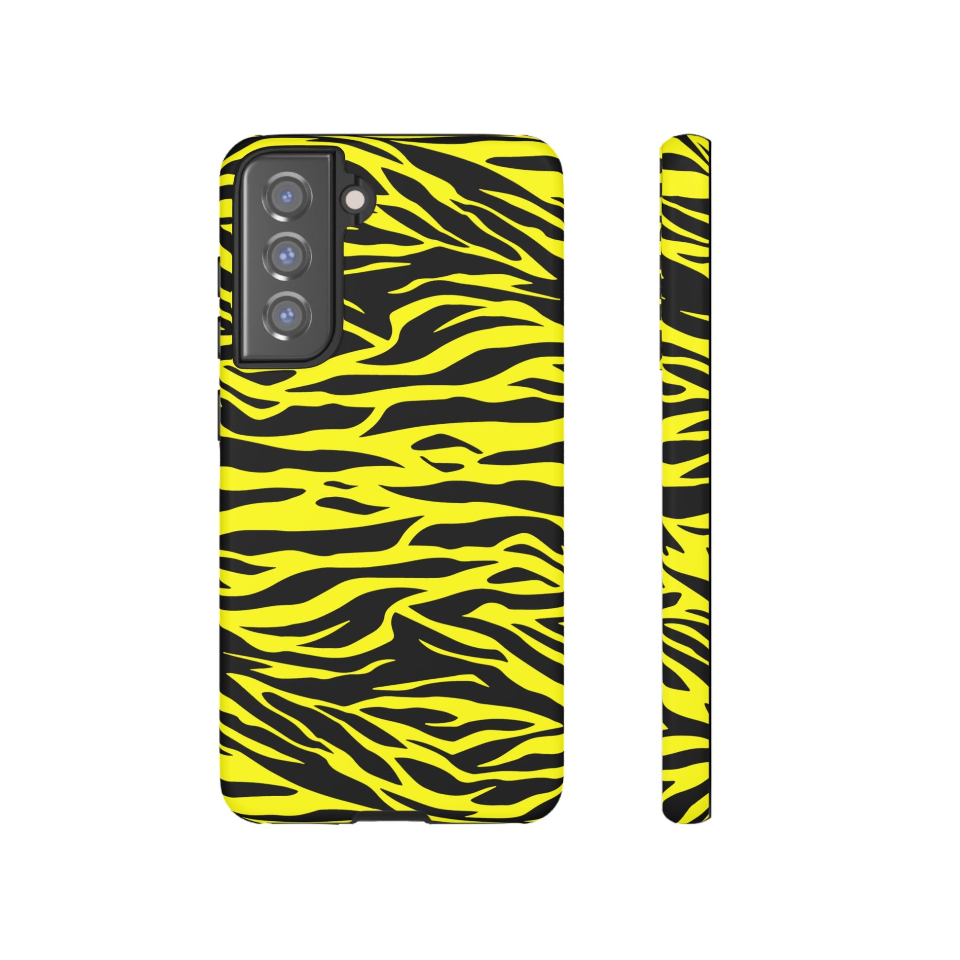 Yellow Cute Wild Tiger Print Pattern Tough Phone Case, Phone Case, JSCHAFFA.com