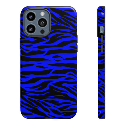 Blue Wild Tiger Print Pattern Tough Phone Case To protect your Phone