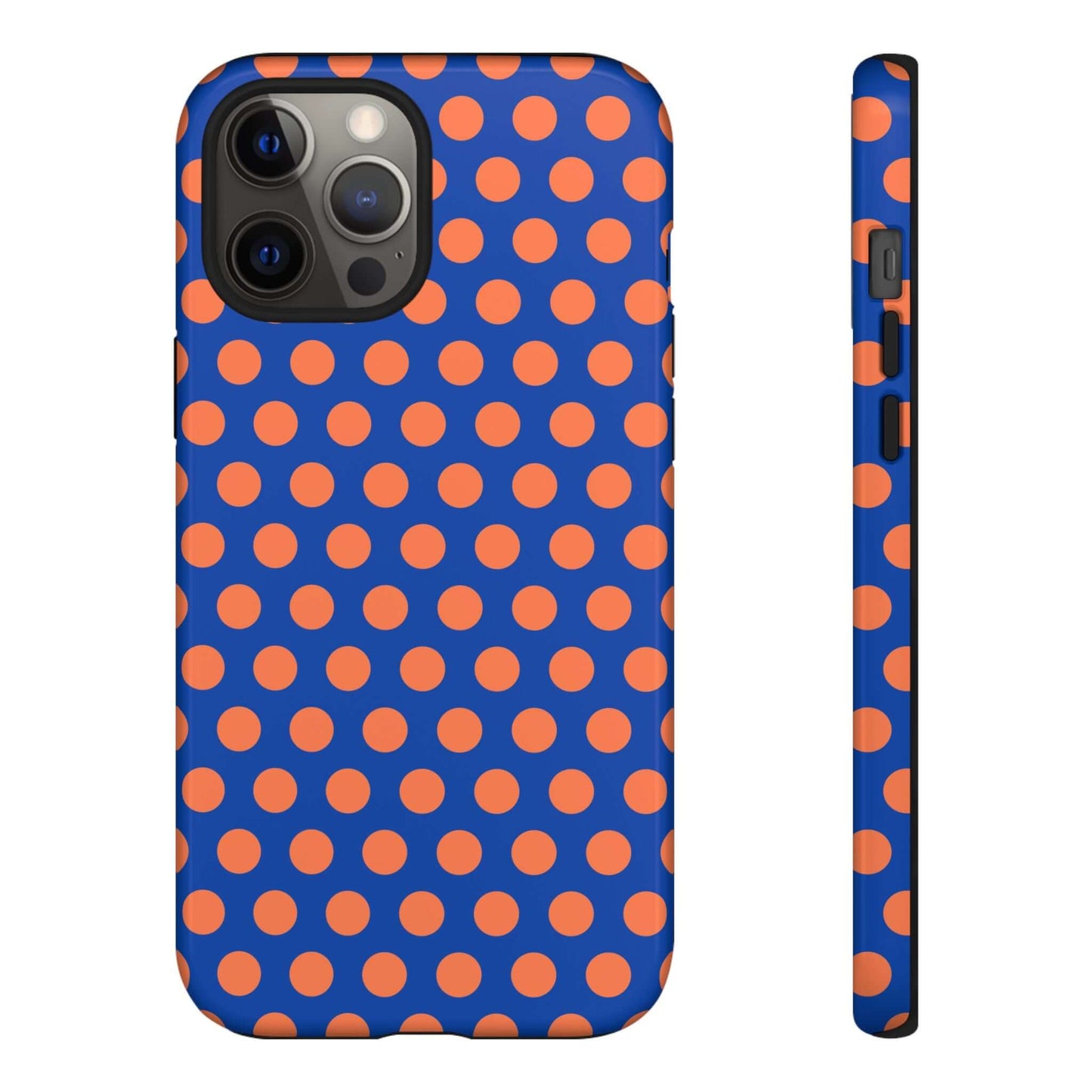 Cobalt Blue & Coral Polka dot Tough Case for iPhone, Samsung, Google