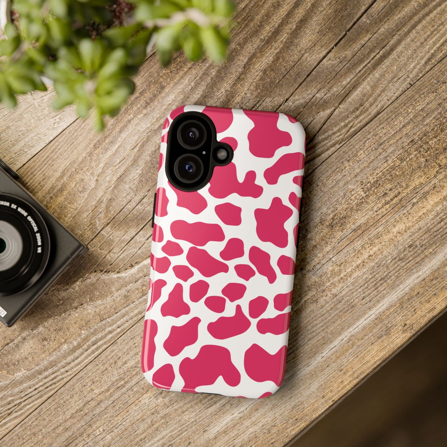 Pink Cow Print Cellphone Case iPhone Samsung Google