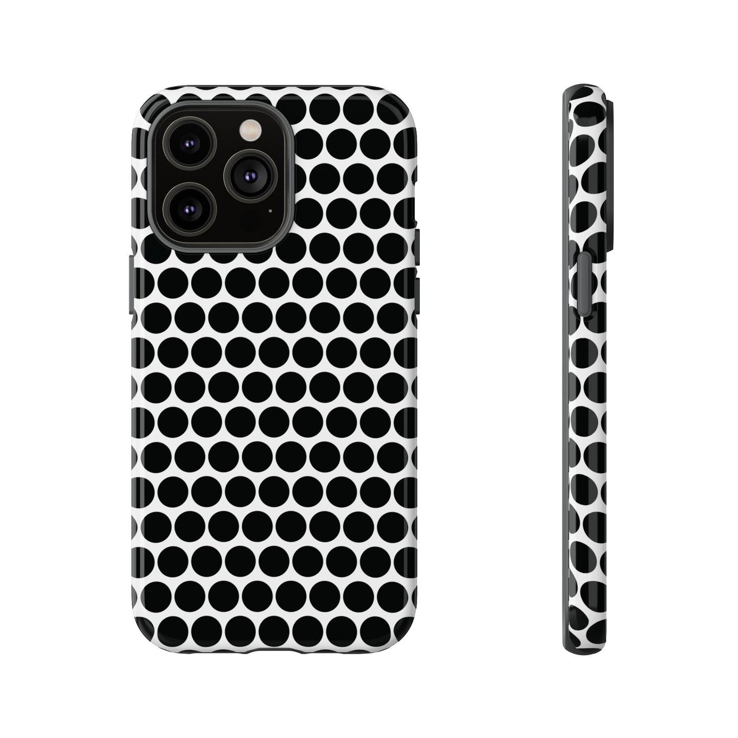 Cute Black White Polkadot Tough Case for iPhone, Samsung, Google