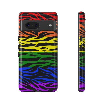 Pride LGBT Rainbow Discrete Tough Phone Case Tiger Print, Phone Case, JSCHAFFA.com