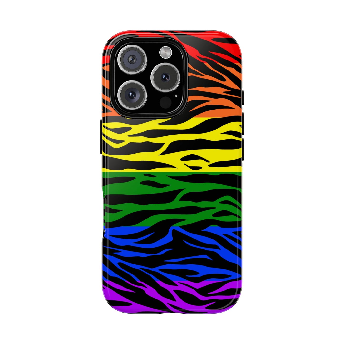 Pride LGBT Rainbow Discrete Tough Phone Case Tiger Print