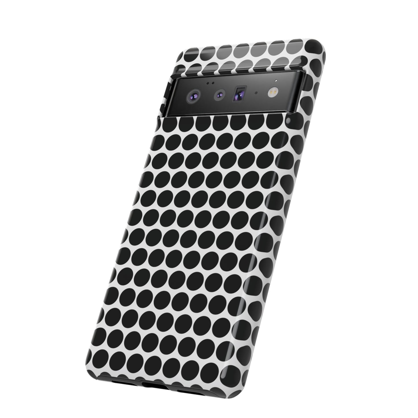 Cute Black White Polkadot Tough Case for iPhone, Samsung, Google, Phone Case, JSCHAFFA.com