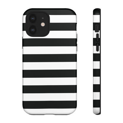 Black and White Stripe Tough Phone Case