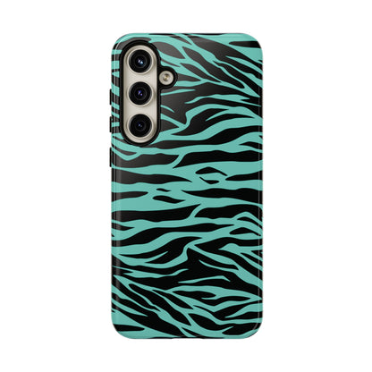 Aqua Cute Wild Tiger Print Pattern Tough Phone Case