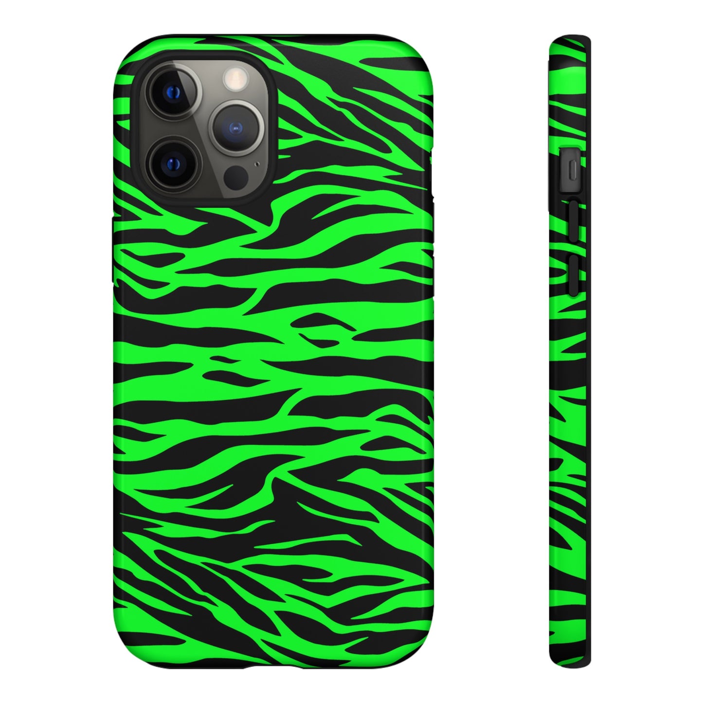 Green Cute Wild Tiger Print Pattern Tough Phone Case, Phone Case, JSCHAFFA.com