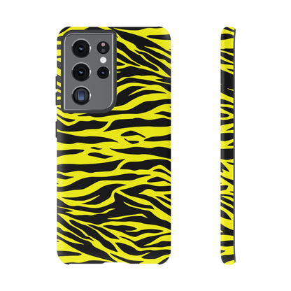 Yellow Cute Wild Tiger Print Pattern Tough Phone Case, Phone Case, JSCHAFFA.com