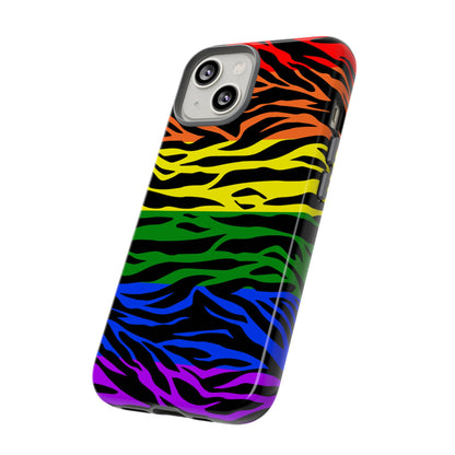 Pride LGBT Rainbow Discrete Tough Phone Case Tiger Print, Phone Case, JSCHAFFA.com