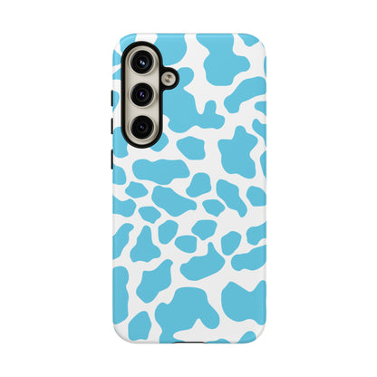 Blue Cow print phone case iPhone Samsung Google, Phone Case, JSCHAFFA.com