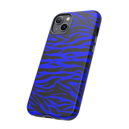 Blue Wild Tiger Print Pattern Tough Phone Case To protect your Phone