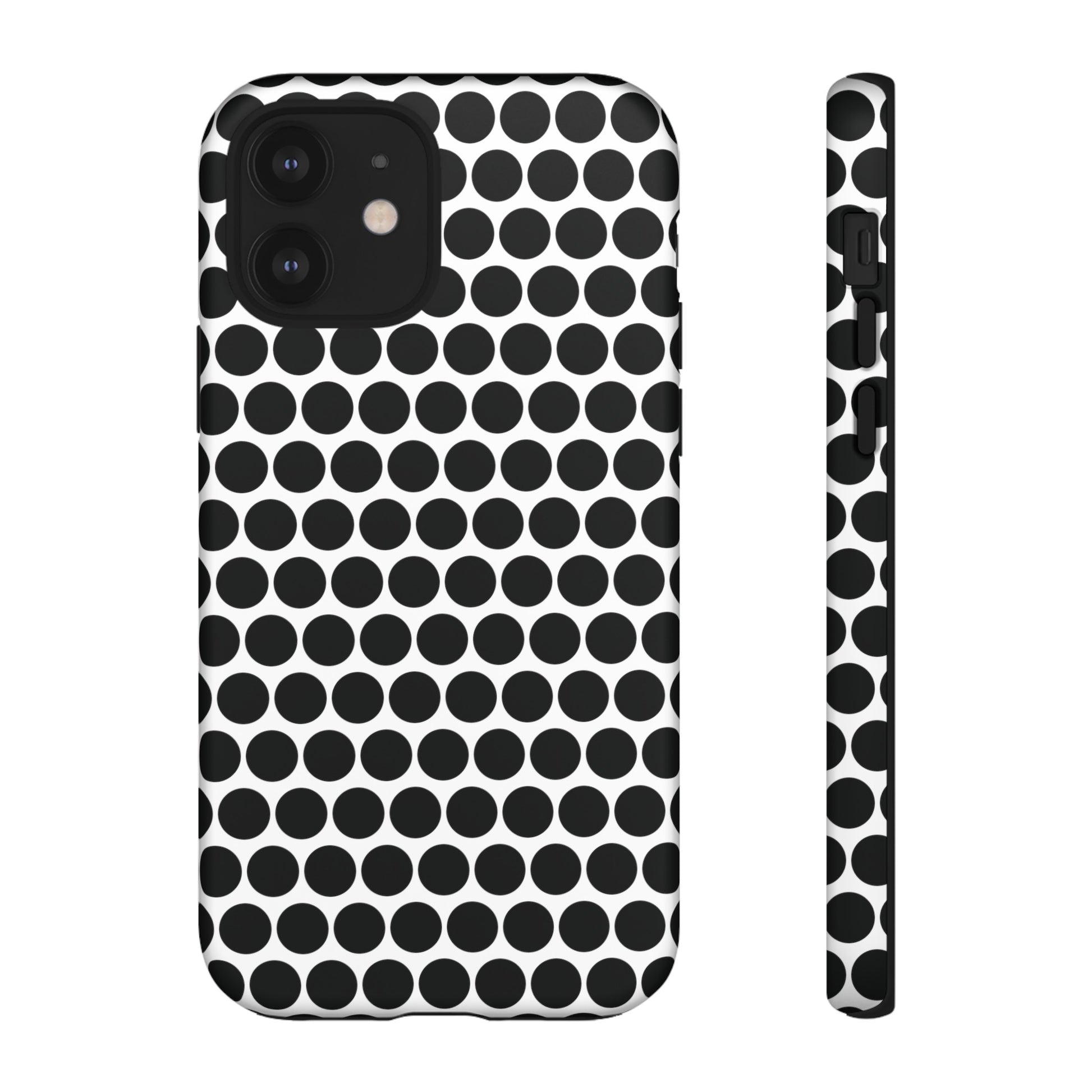 Cute Black White Polkadot Tough Case for iPhone, Samsung, Google, Phone Case, JSCHAFFA.com